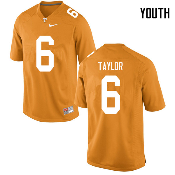 Youth #6 Alontae Taylor Tennessee Volunteers College Football Jerseys Sale-Orange